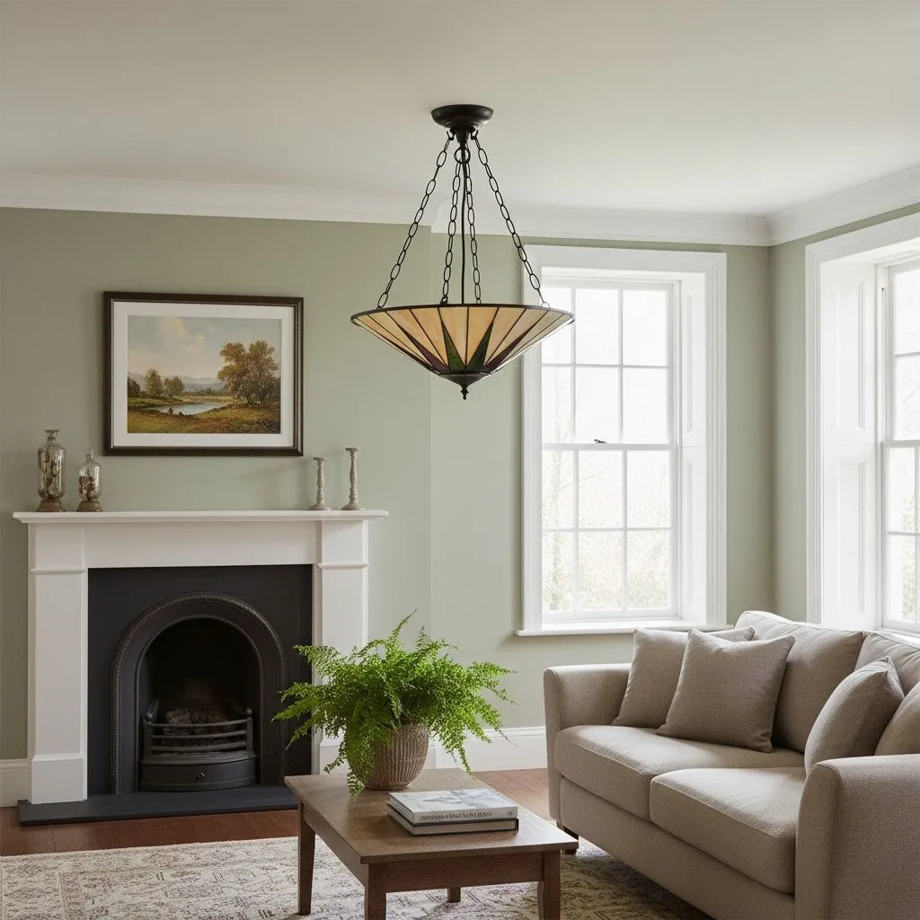 TF Dark Star Design Stained Glass Ceiling Light - Versatile Lighting for Living Room KL1989