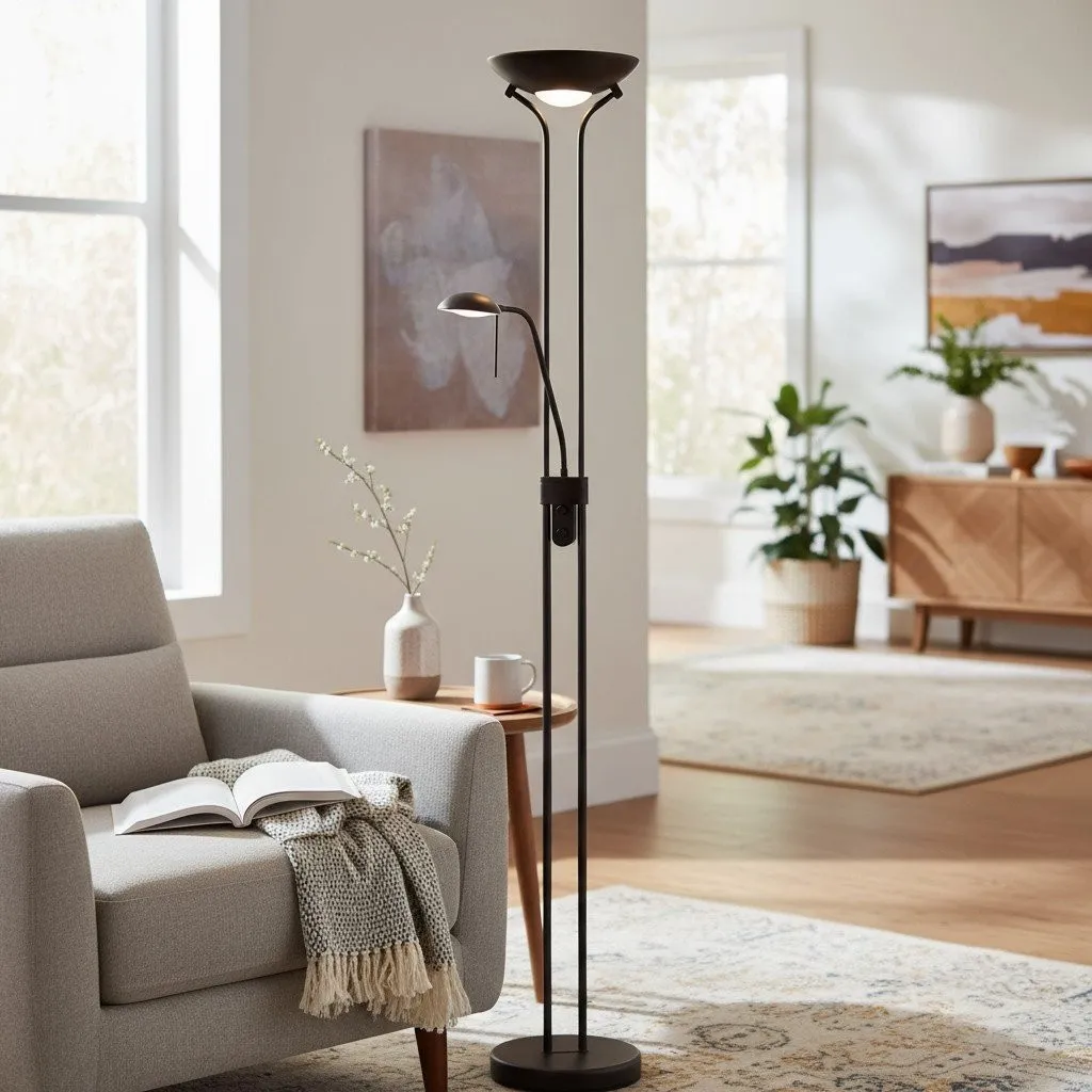 Linexis Art Deco Metal & Opal Glass Floor Lamp - Dual-Light Design for Modern Interiors KL1894