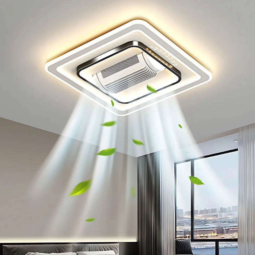 Modern Quiet Flush Mount Bladeless Ceiling Fan Light KL939