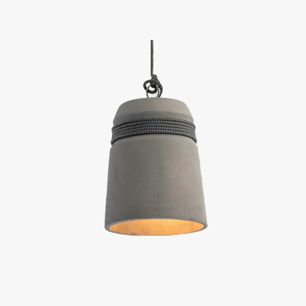 Nordic Cement Hemp Rope Pendant Lamp KL879