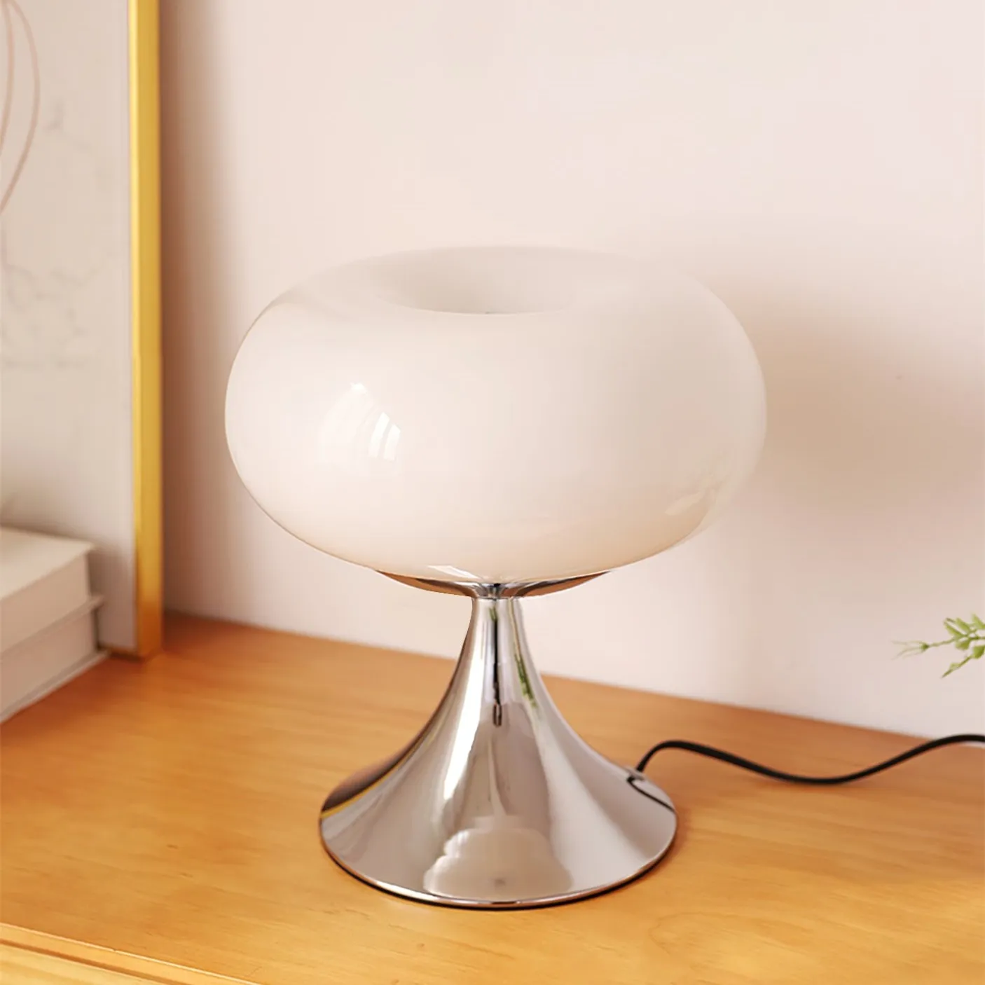 Lollora Apple Metal Glass Table Lamp - Soft Mood Lighting for Nightstand and Study KL128