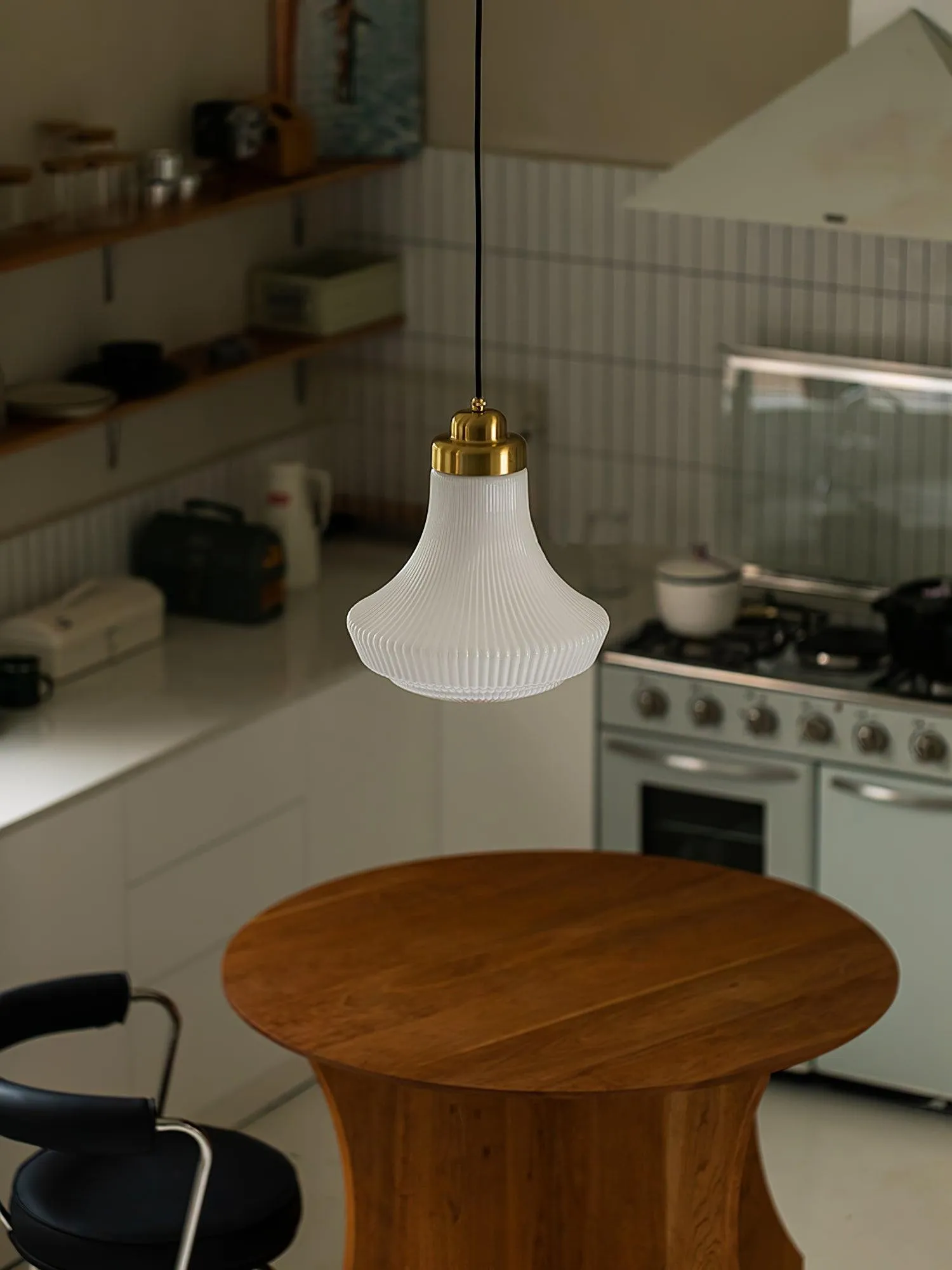 Classical Brass Alabaster Glass Pendant Lamp KL646