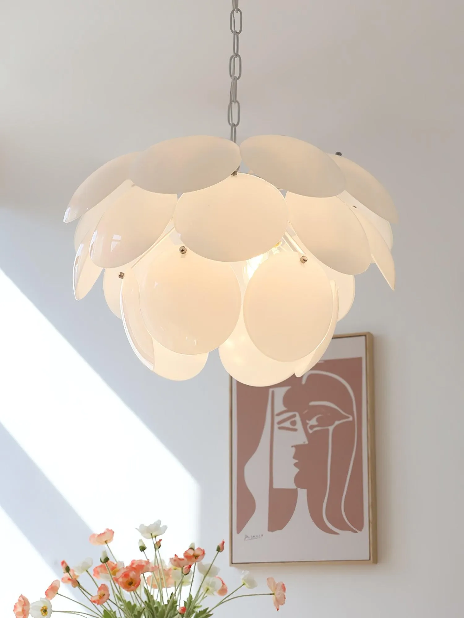 Luxury Fashion Luminous Petal Glass Chandelier KL472