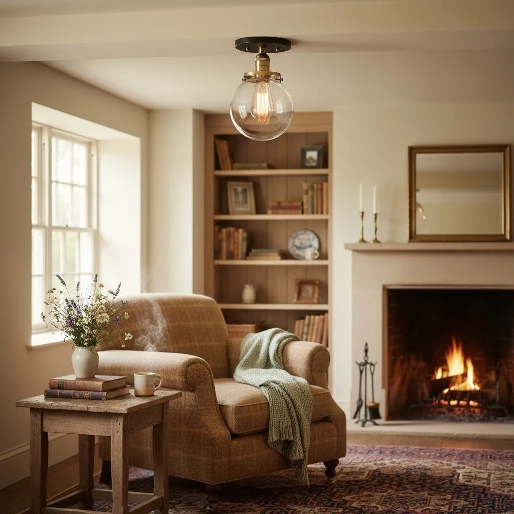 Glorica Glass Retro Globe Ceiling Light - Vintage Industrial Home Lighting KL1488