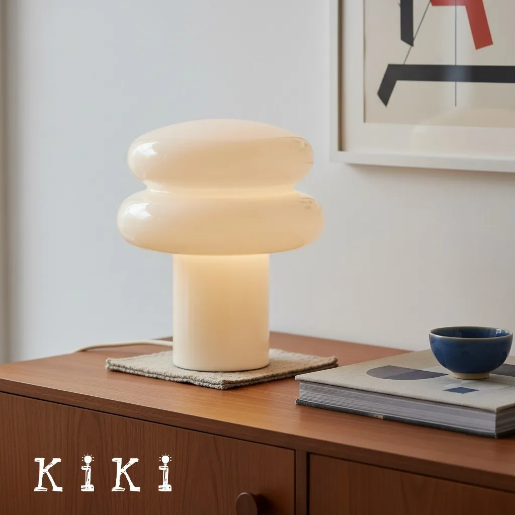 Orra Mushroom Glass Table Lamp - Gentle Colorful Table Light for Relaxing Ambience KL1563