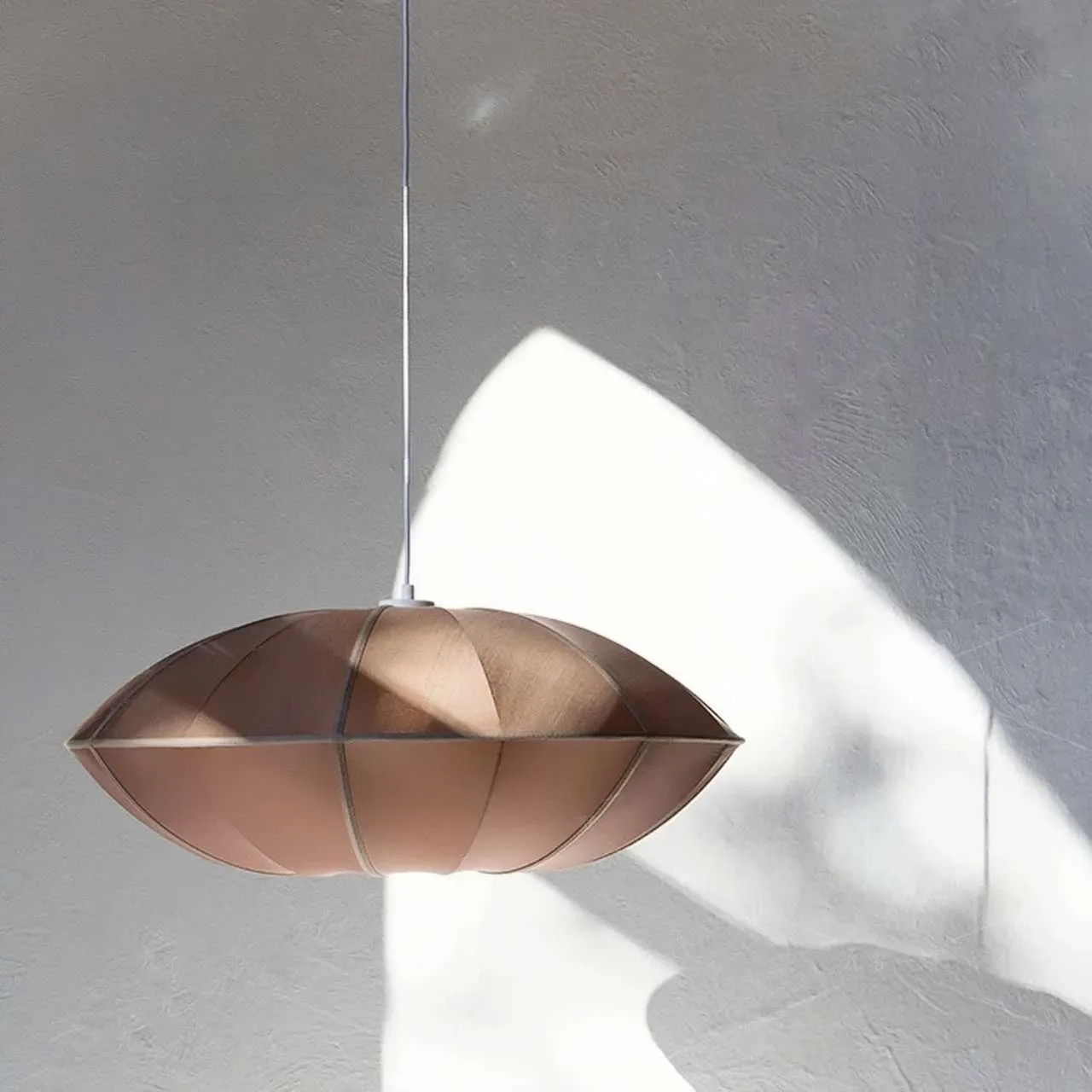 Nordic Bubble Pendant Light – Textured Fabric Shade Hanging Lamp KL114