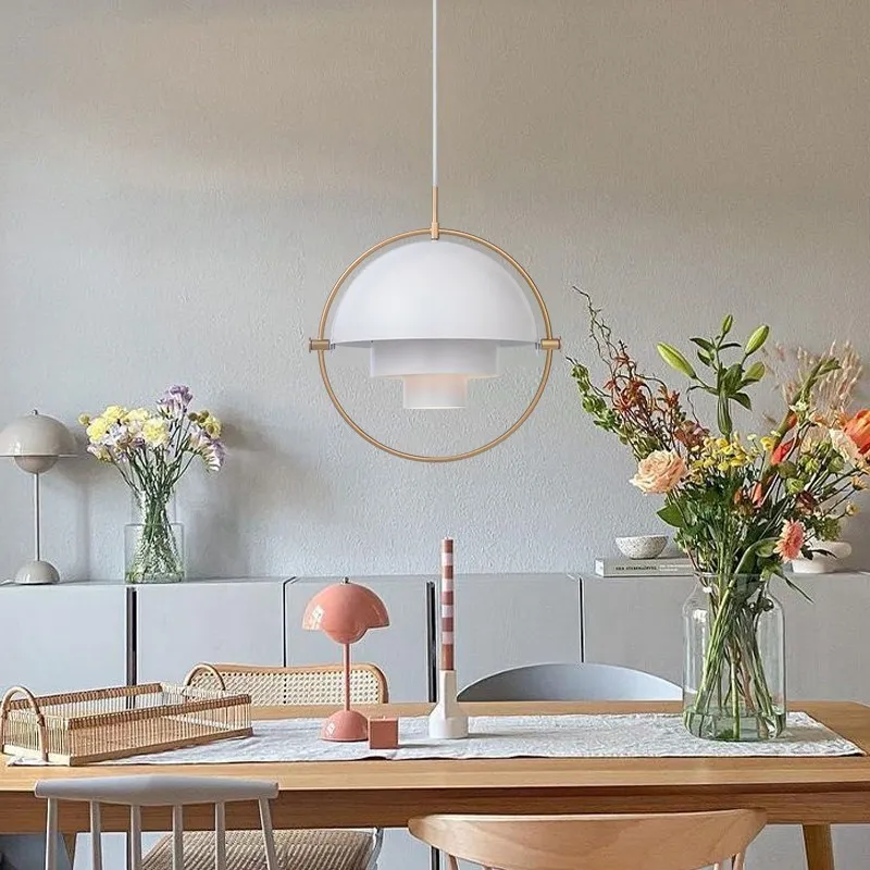 Multi-Lite Pendant Light - Layered Metal Pendant Lamp For Kitchen Island