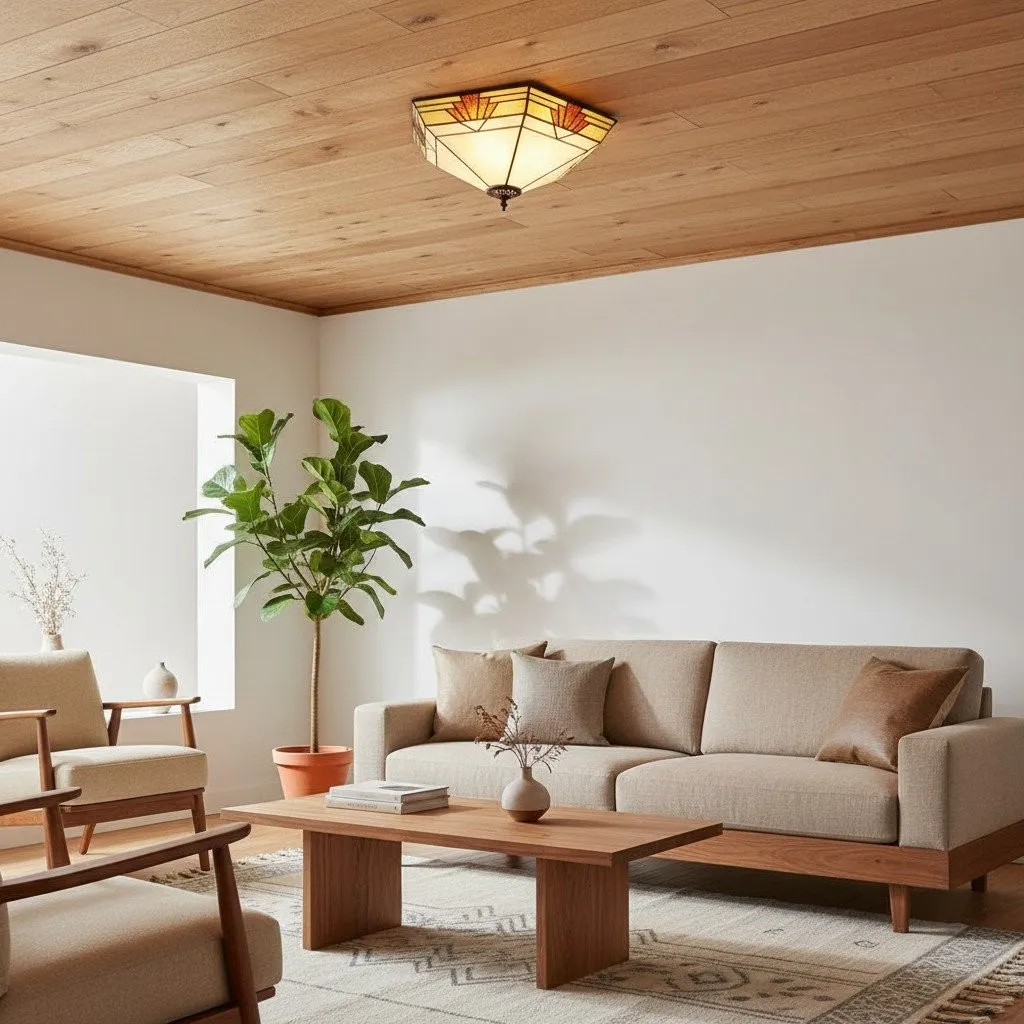 TF Nevada Glass Ceiling Light - Classic Artisan Stylish Lighting for Indoor Spaces KL1769
