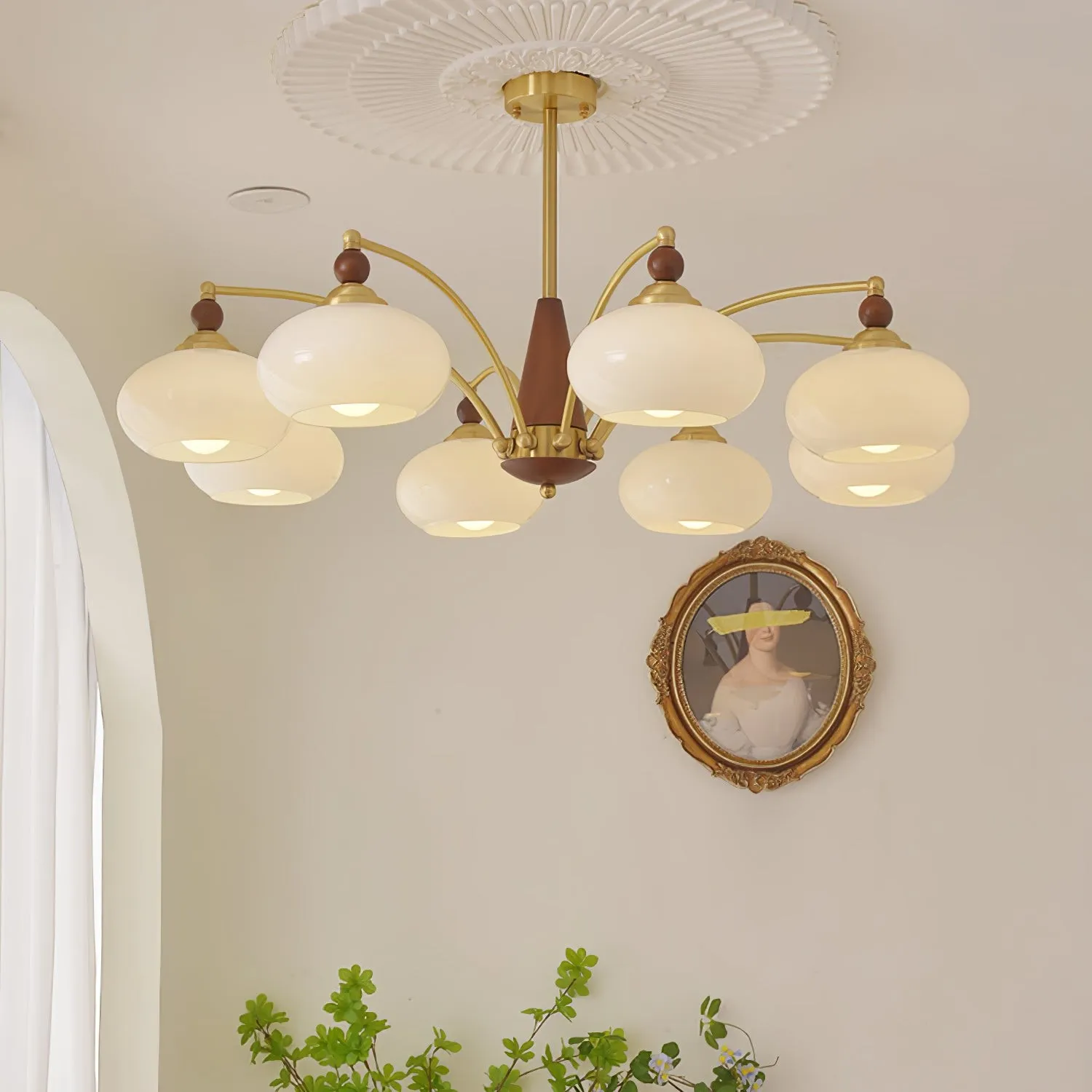 Vintage Multihead Persimmon Chandelier KL609