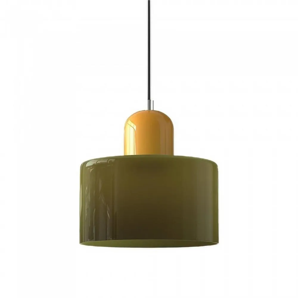Morandi Cylinder Stained Glass Pendant Light KL17