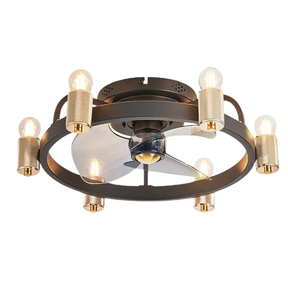 Vintage Industrial Black Ceiling Fan Light For Dining Room KL942