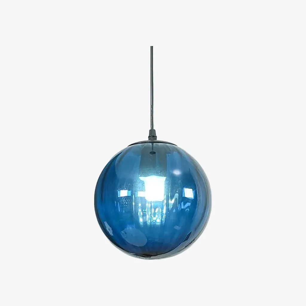 Lunorie Modern Sculptural Glass Globe Pendant Light for Dining Room and Kitchen Lighting KL2131