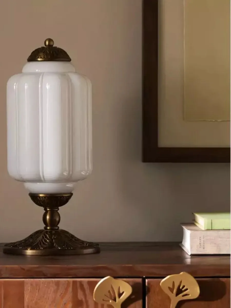 Eloise Vintage Glass Pumpkin Table Lamp - Decorative Accent Lighting for Living Spaces KL876