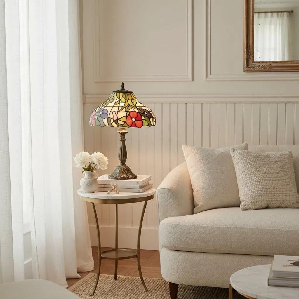 TF Harken Decorative Jewel Table Lamp - Stunning Glass Design Perfect for Bedroom or Living Room KL1898