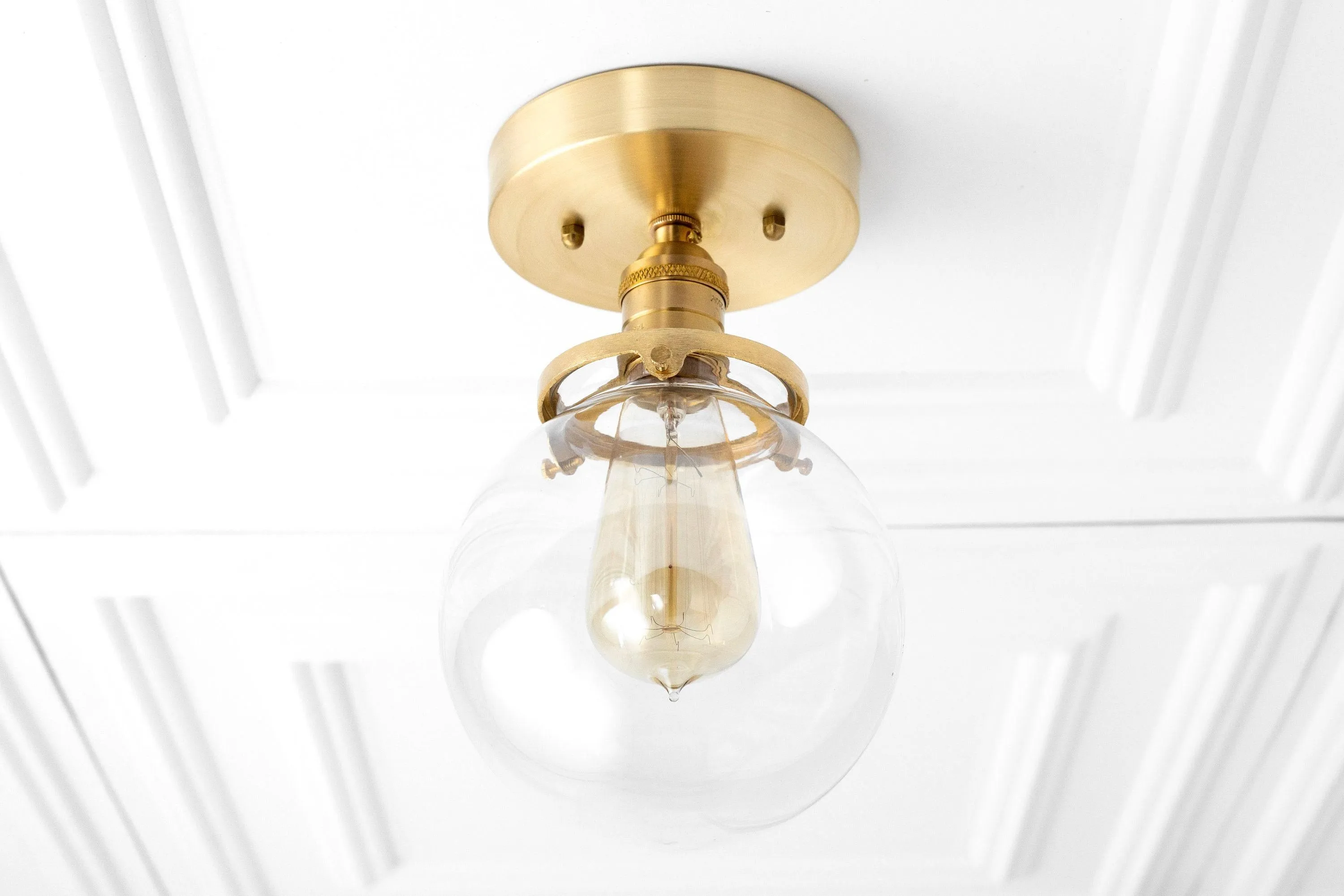 Glorica Glass Retro Globe Ceiling Light - Vintage Industrial Home Lighting KL1488