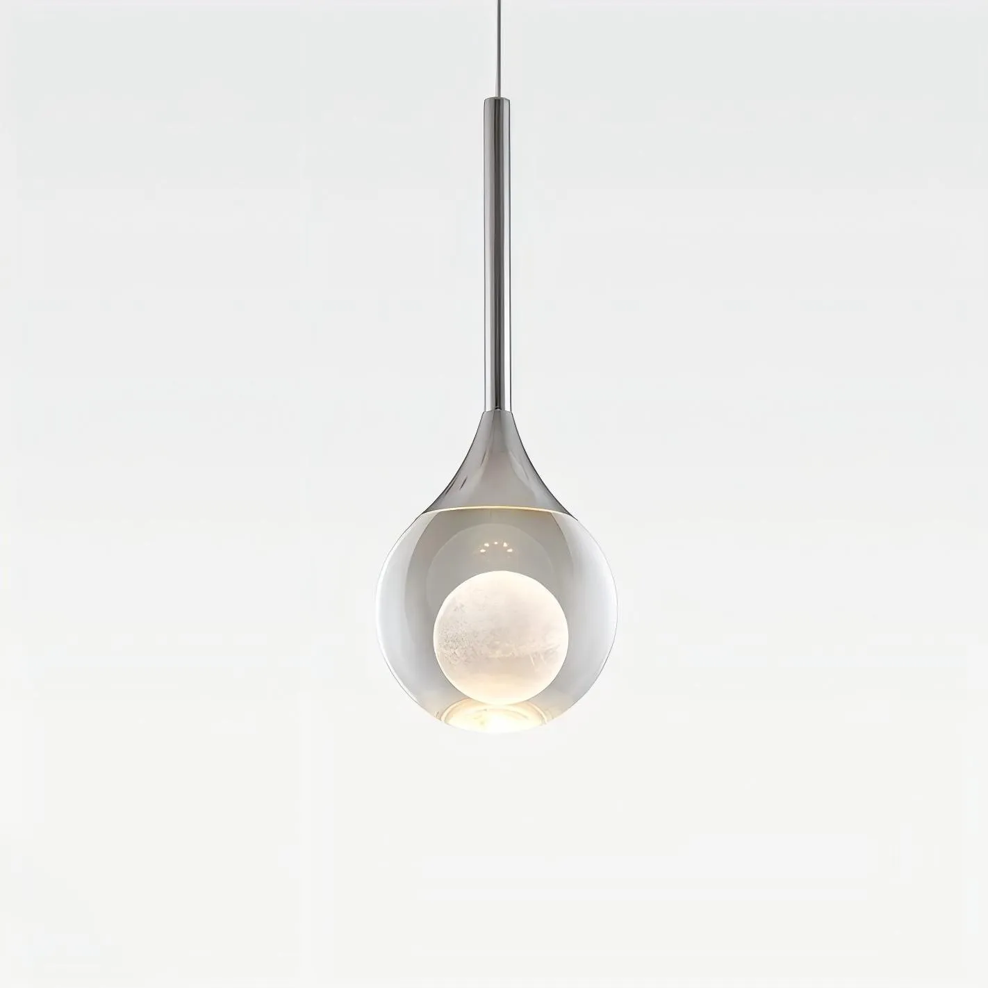 Moon Clear Glass Ball Pendant Light KL773