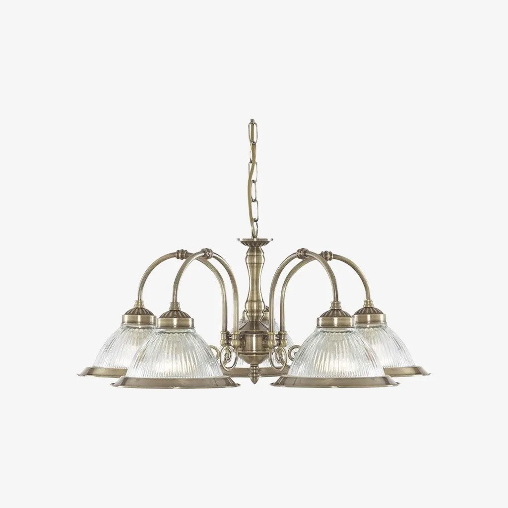 TF Vintora Ribbed Glass Pendant Light - Elegant Metal Trim for Kitchens, Dining Areas and Hallways KL1978