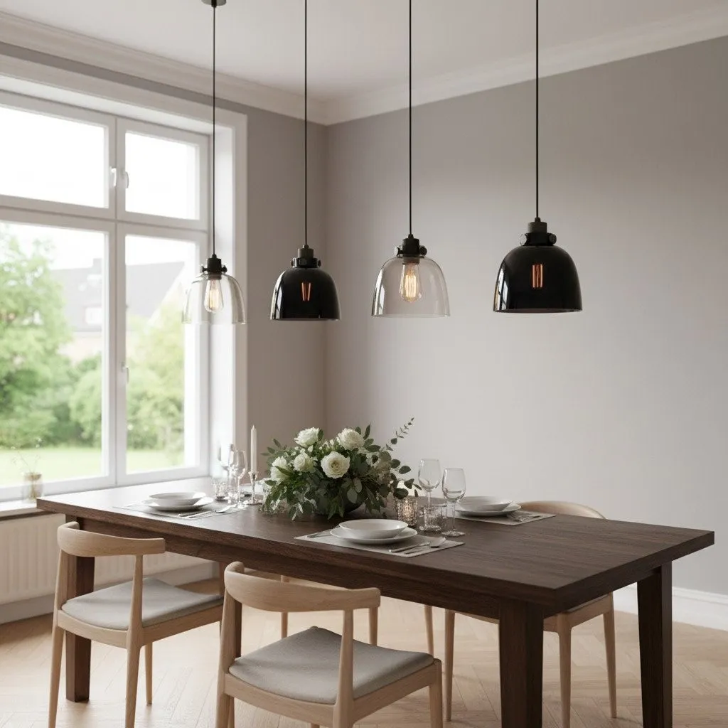 Readium Tinted Glass Pendant Light - Minimalist Dome Shade Adjustable for Kitchen Island and Dining Room KL1830
