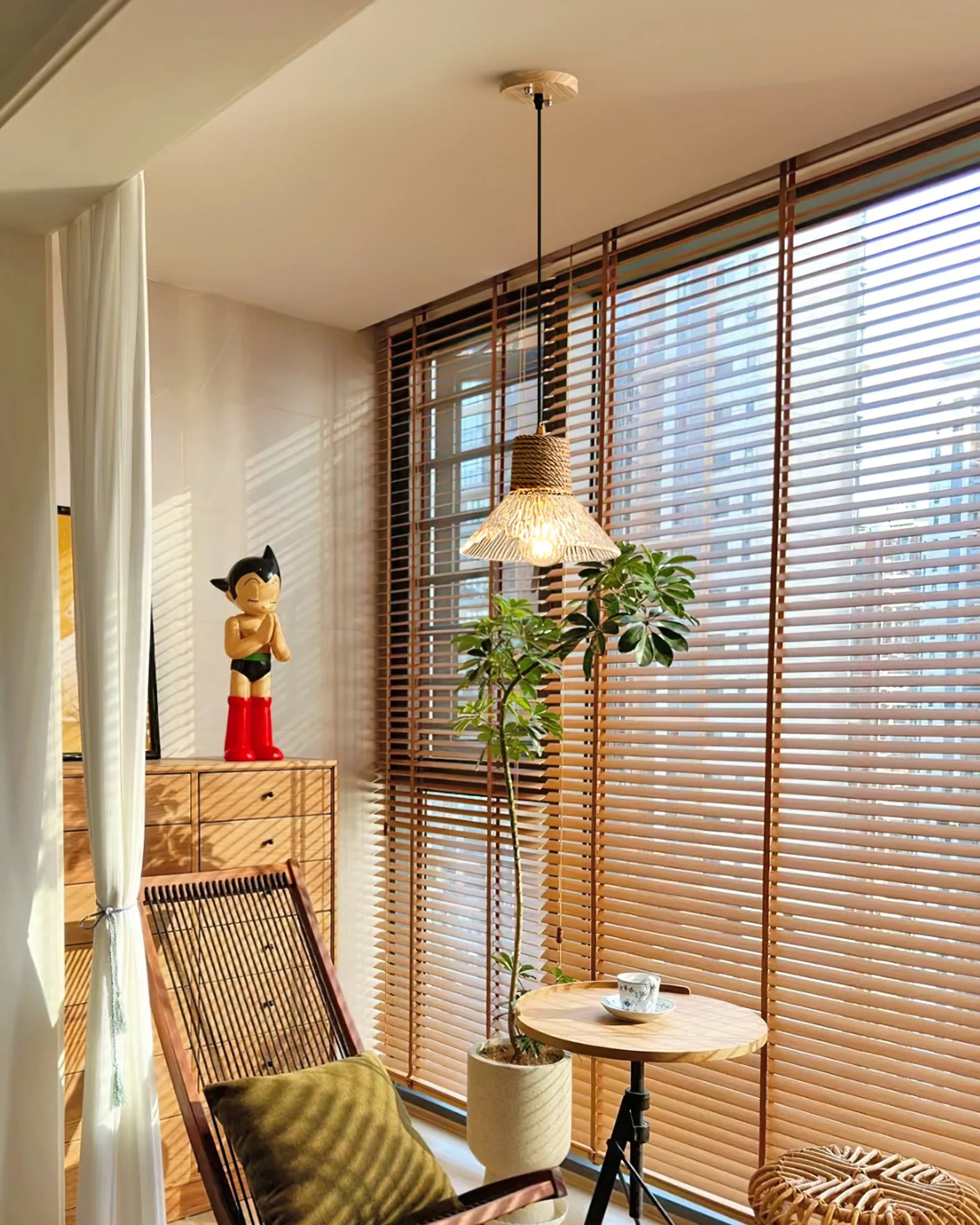 Hemp Rope Glass Pendant Lamp KL1030