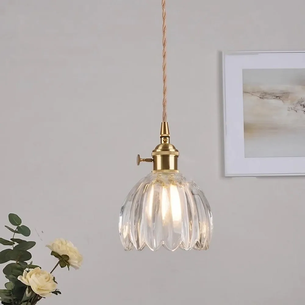 Vintage Glass Flower Pendant Light KL61