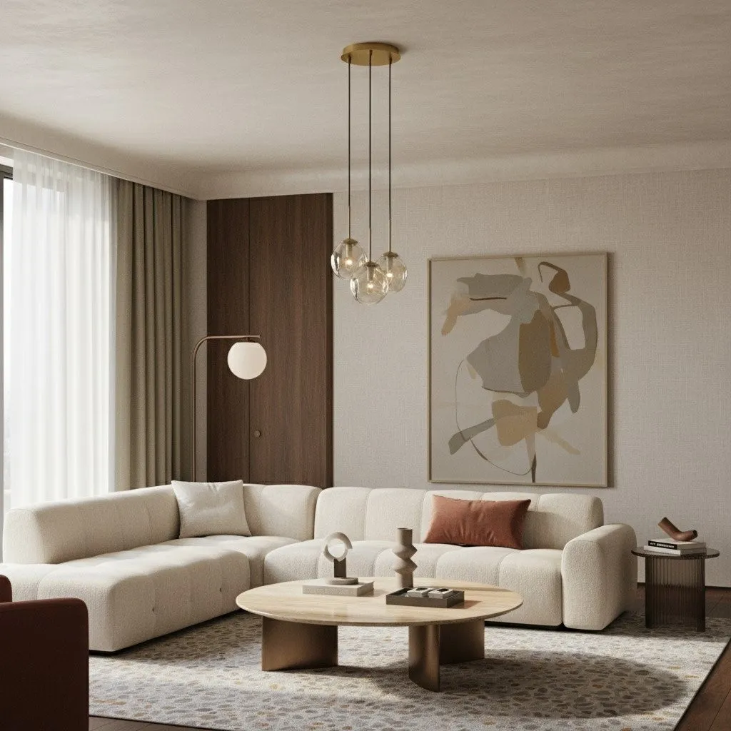 Glissora Hanging Light - Sculptural Cluster Design Tinted Glass and Metal for Entryway KL1739