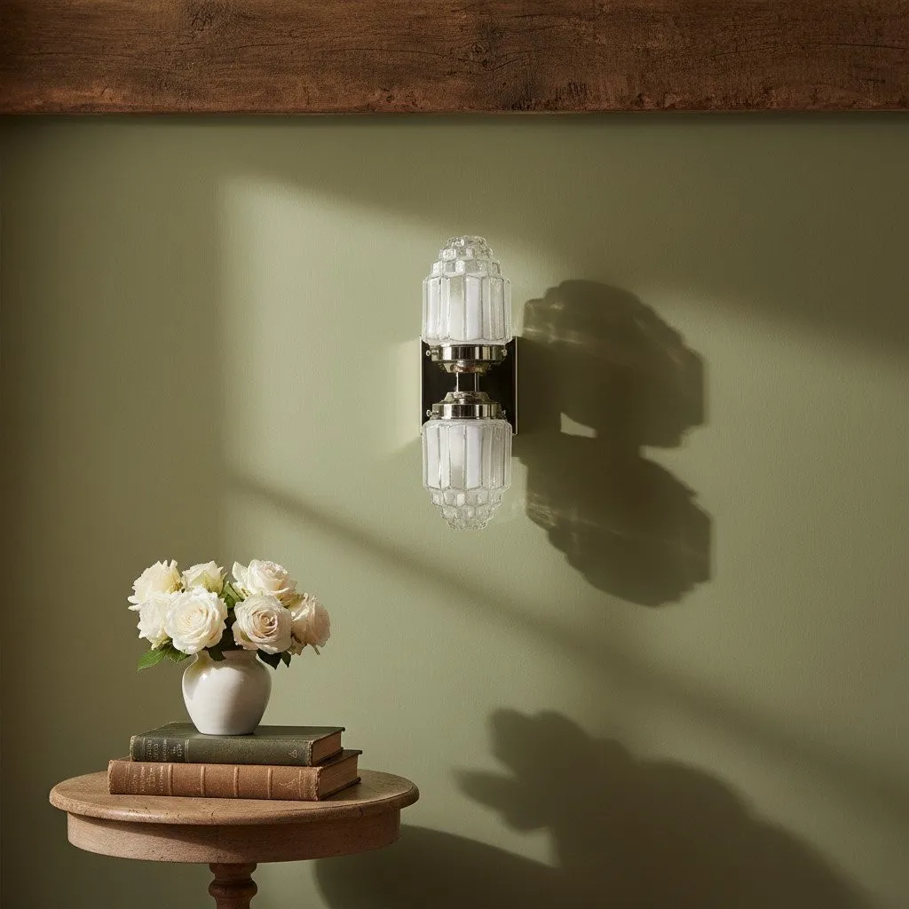 Tierlux Glass Art Deco Wall Sconce - Glass Frosted Globes with Skyscraper Globe KL1444