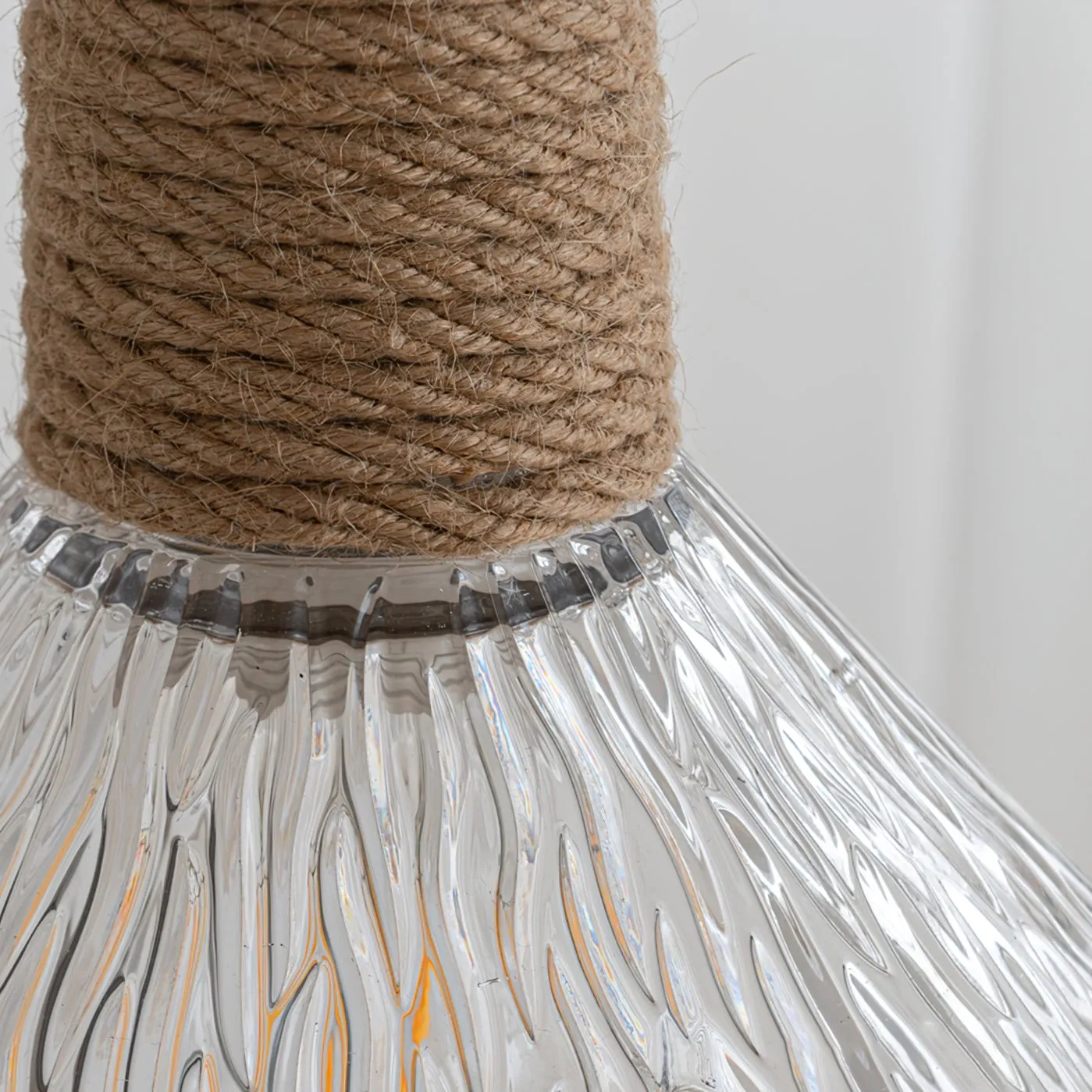 Hemp Rope Glass Pendant Lamp KL1030