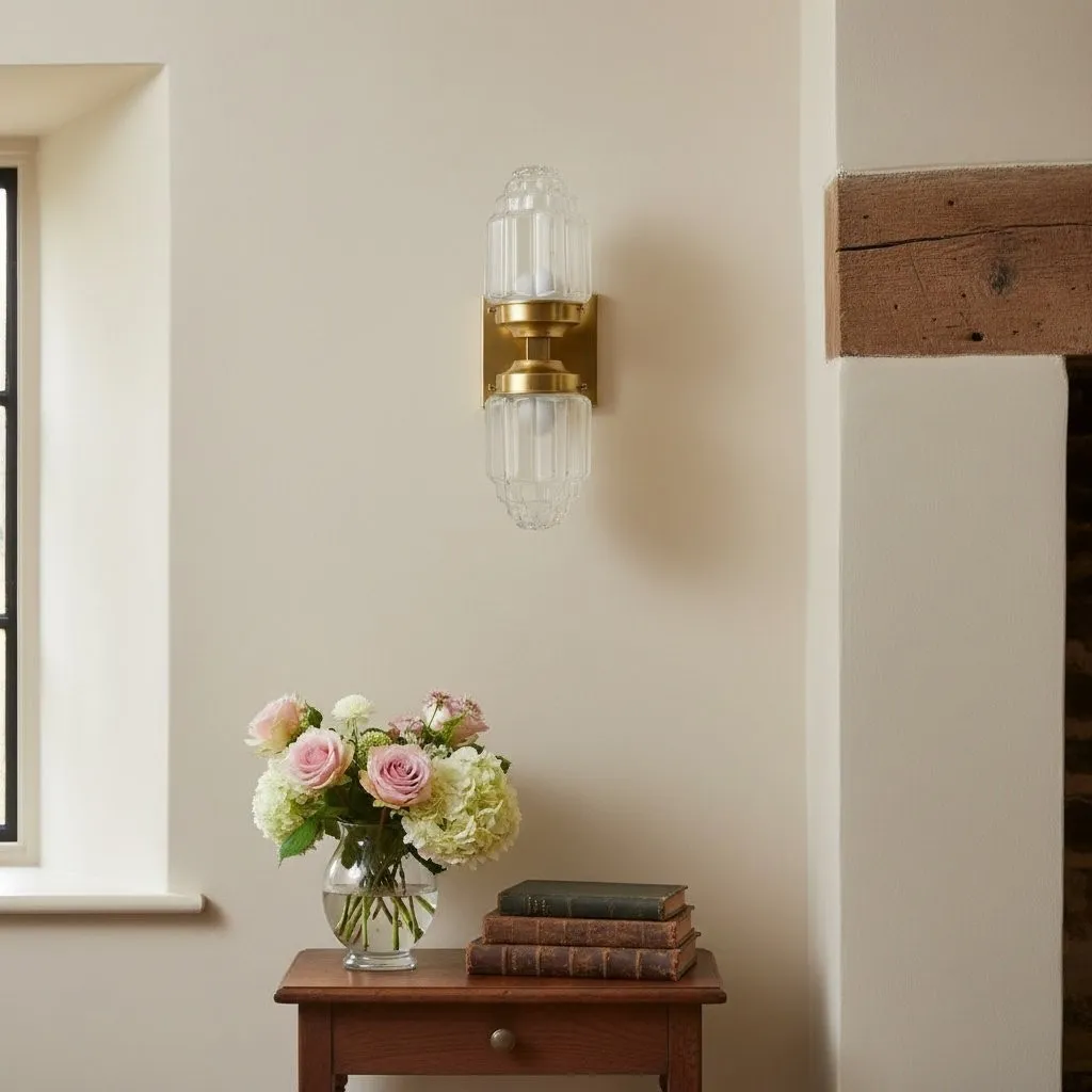 Tierlux Glass Art Deco Wall Sconce - Glass Frosted Globes with Skyscraper Globe KL1444