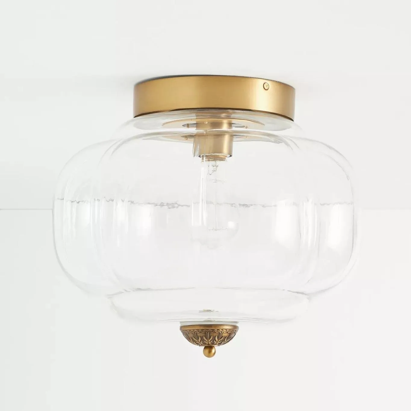 Eloise Pumpkin Inspired Retro Design Glass Ceiling Light - Accent Lighting for Living Room KL1393