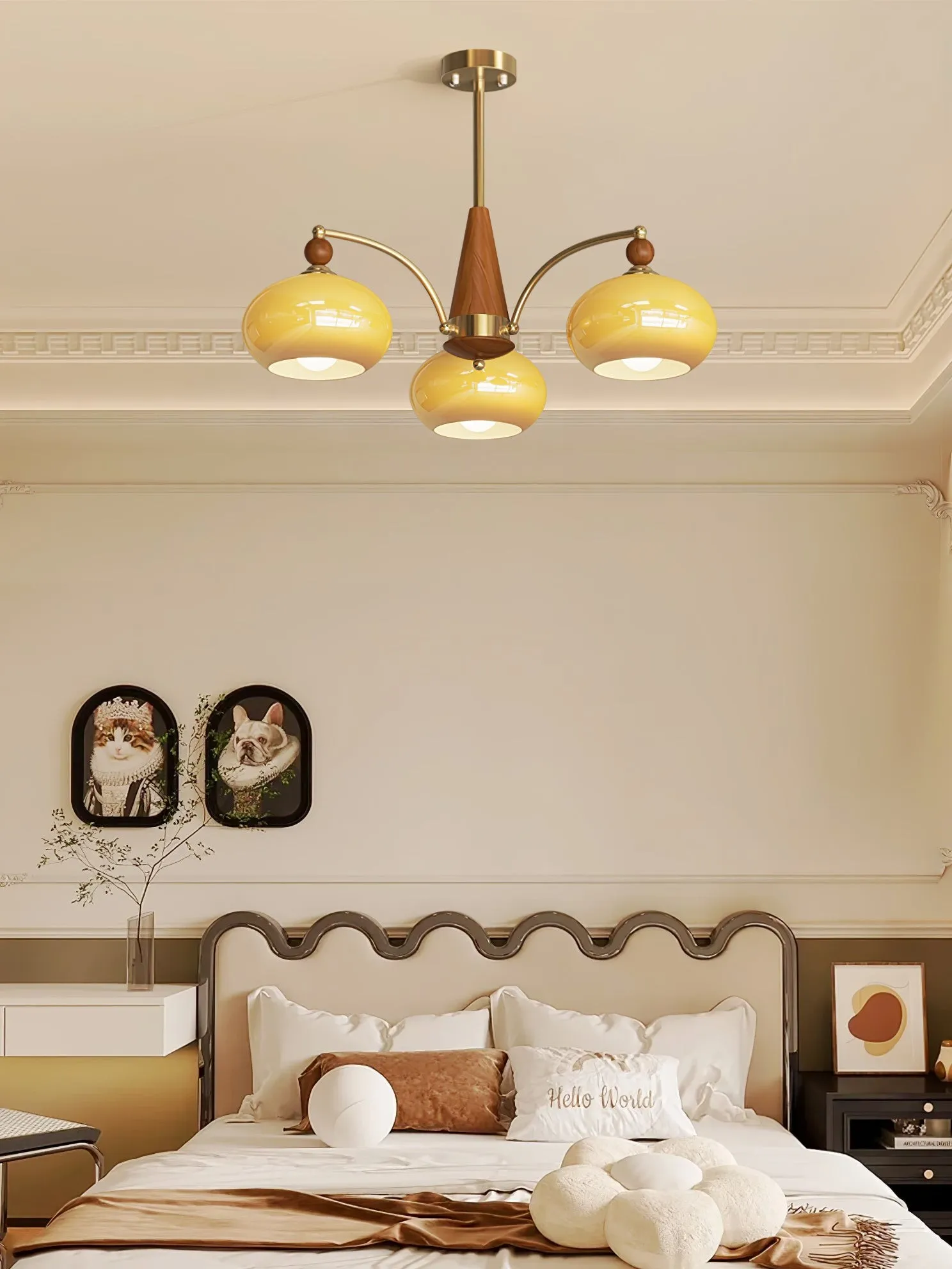 Vintage Multihead Persimmon Chandelier KL609