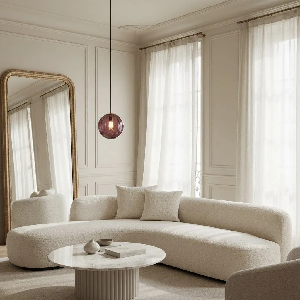 Lunorie Modern Sculptural Glass Globe Pendant Light for Dining Room and Kitchen Lighting KL2131
