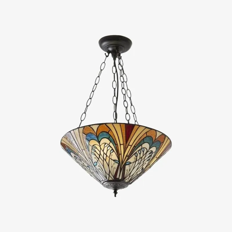 TF Hector Ceiling Light - Handcrafted Stained Glass Design Semi‑Flush or Pendant Fixture for Home KL1974