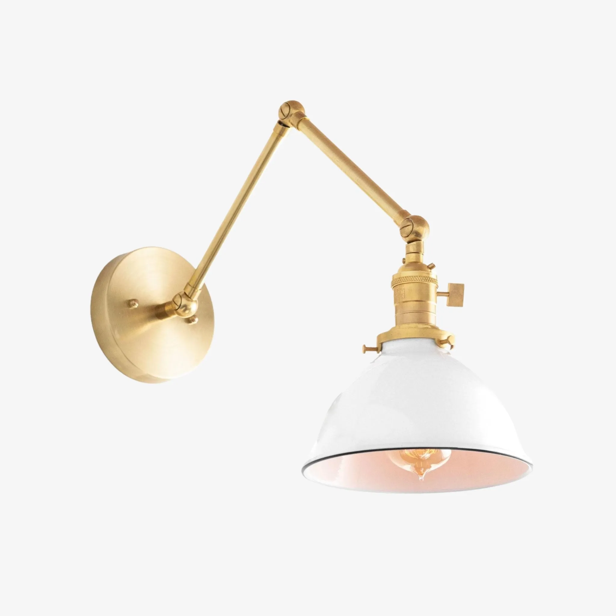 Conique Metal Vintage Industrial Swing Arm Wall Lamp - Adjustable Dome Shade for Study KL1440