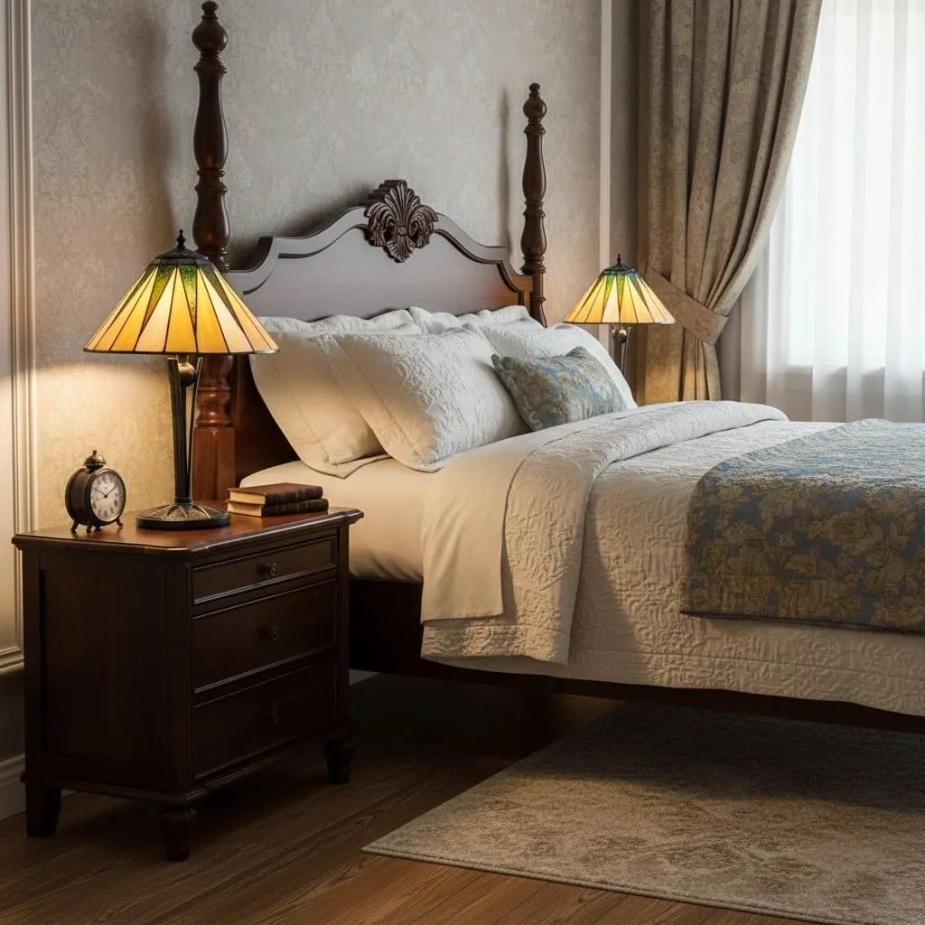TF Dark Star Tiffany Style Geometric Shade Table Lamp for Bedroom and Accent Lighting KL1927