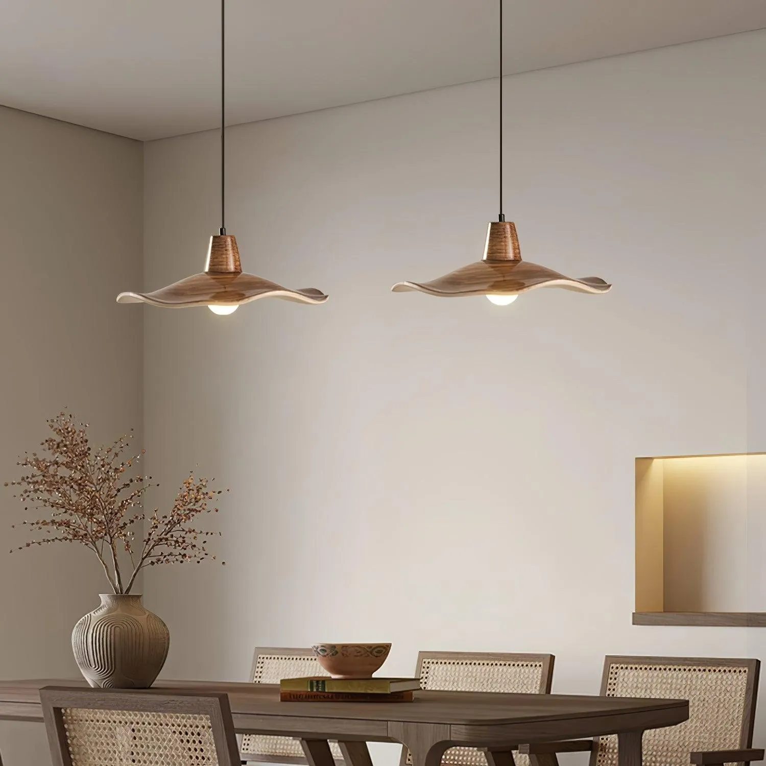 Black Imitation Walnut Wood Grain Kitchen Pendant Lamp KL716