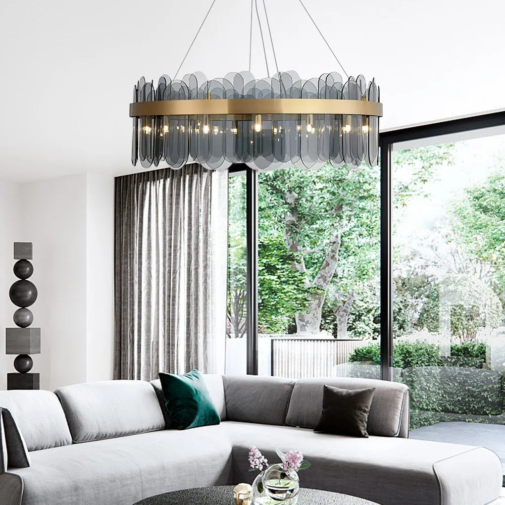 Modern Round Glass Chandelier