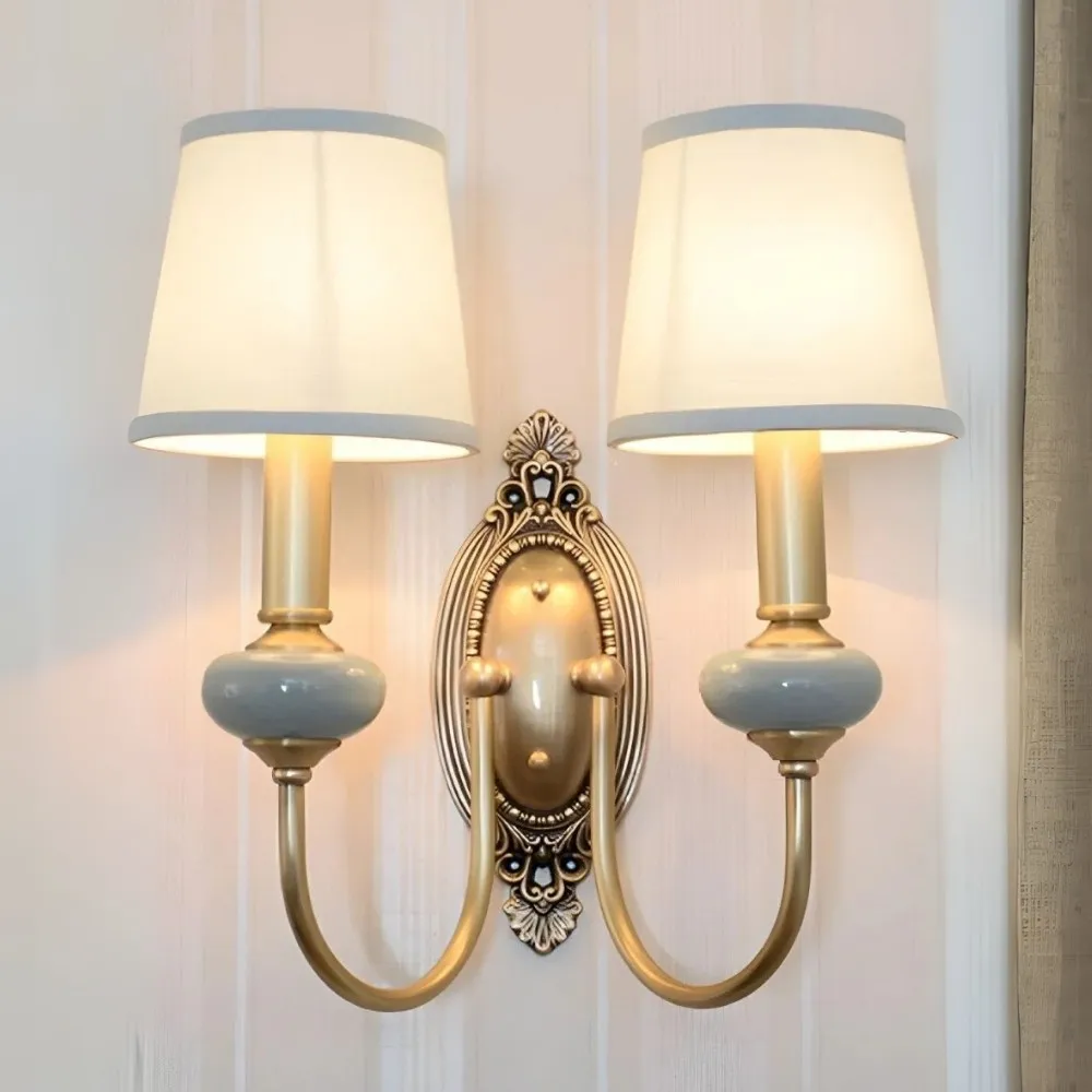 Retro Fabric Wall Sconce – Vintage Style Wall Lamp Ideal for Bedroom & Hallway KL1116