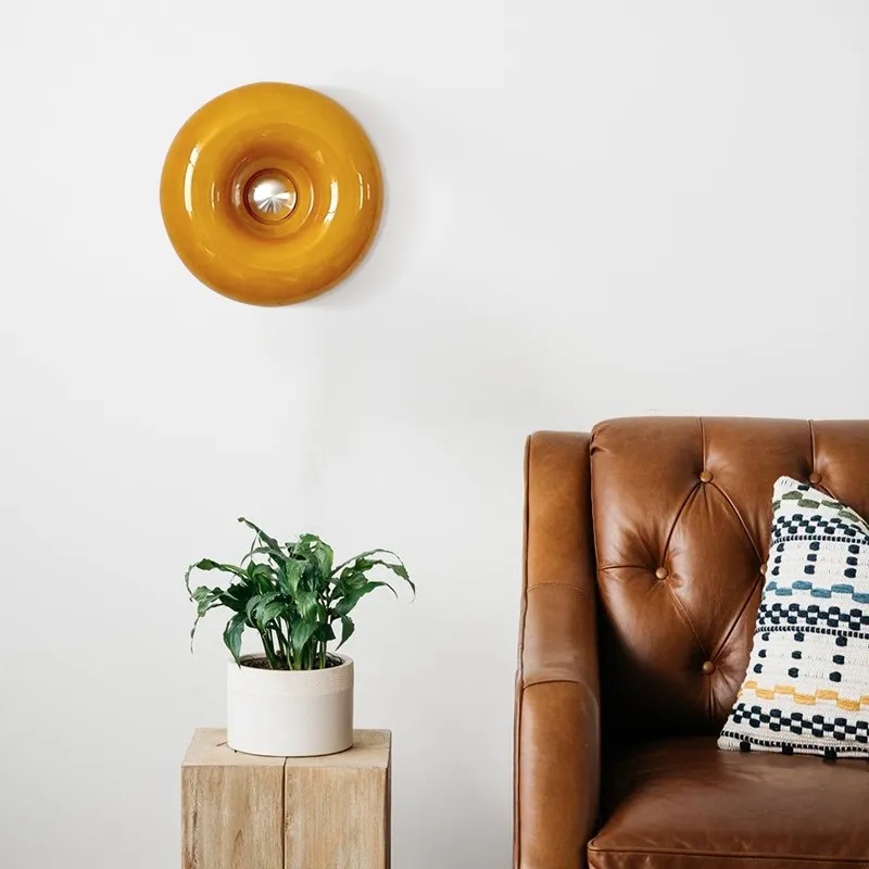 Bauhaus Inspired Round Table Lamp - Donut Glass Wall Light for Home Styling KL25