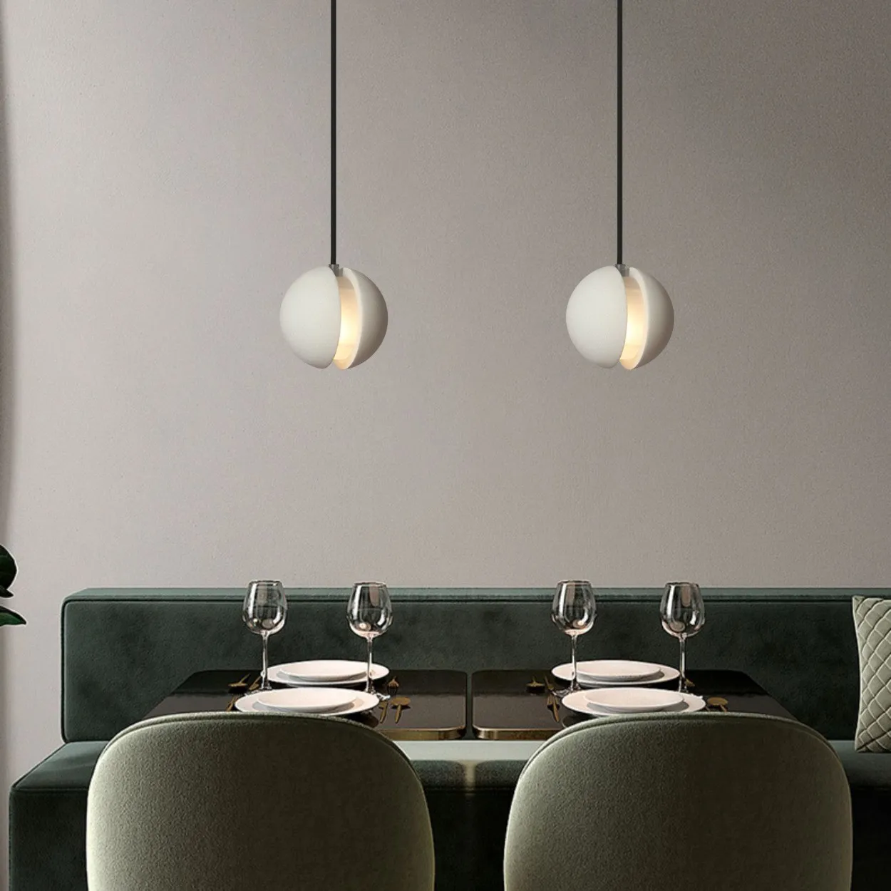 Minimalist Moon Cement Led Pendant Light KL199