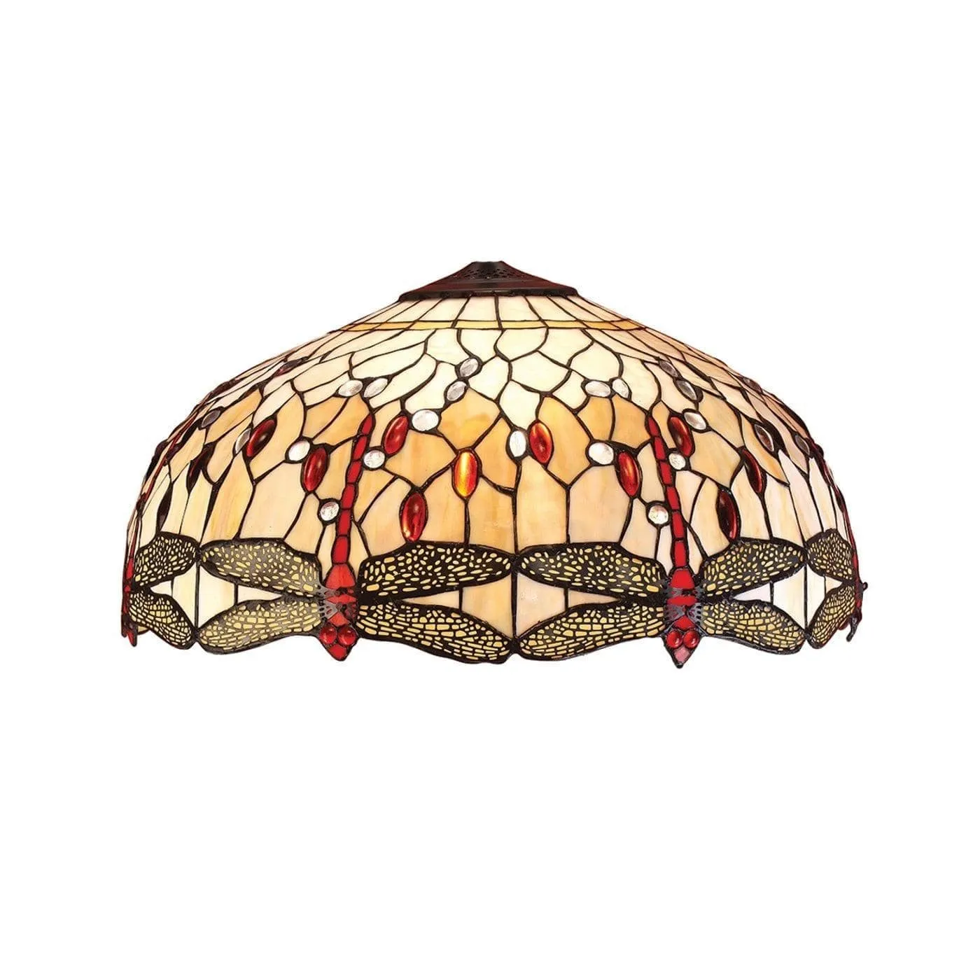 TF Dragonfly Tiffany Pendant Light - Art Nouveau Stained Glass Pendant for Living KL1800
