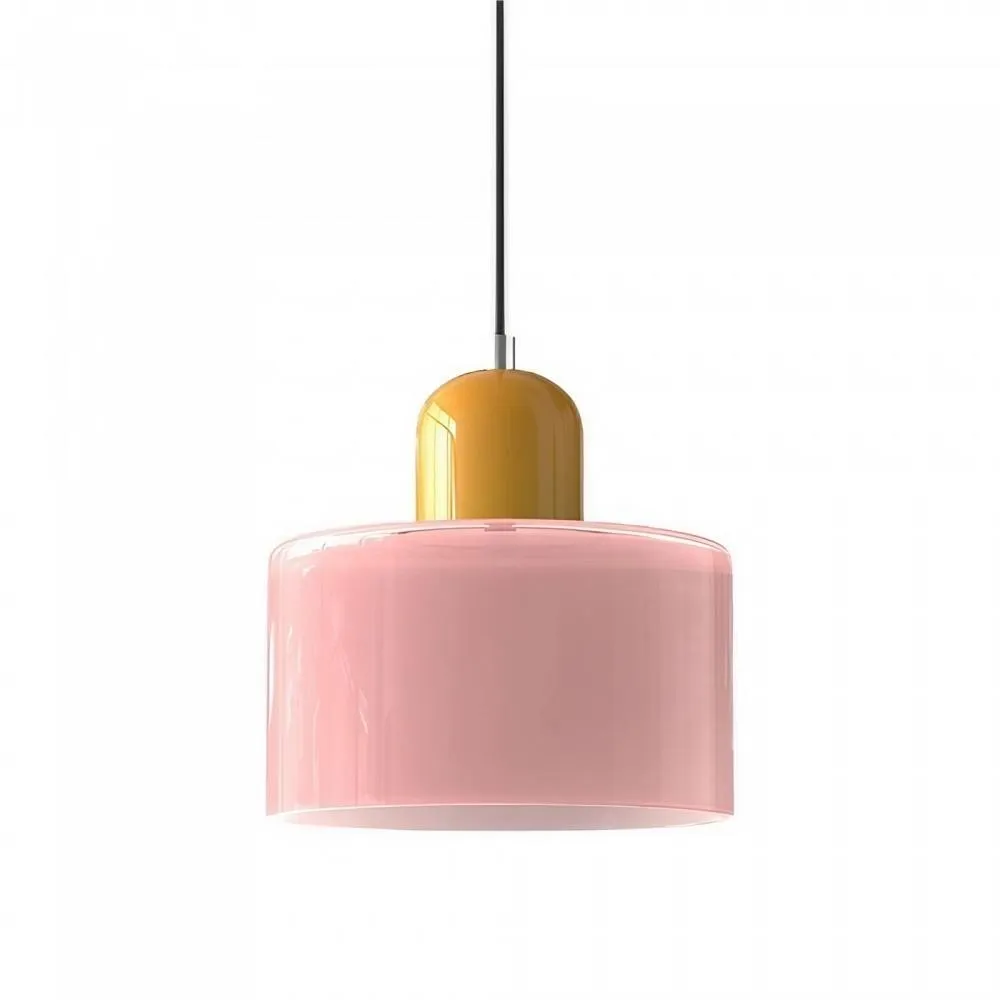 Morandi Cylinder Stained Glass Pendant Light KL17