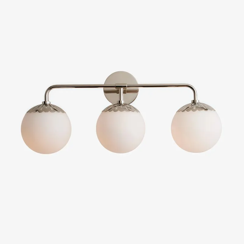 Vinbrea Glass Globe Wall Lamp - Minimal Curved Arm Light for Living Room KL2370