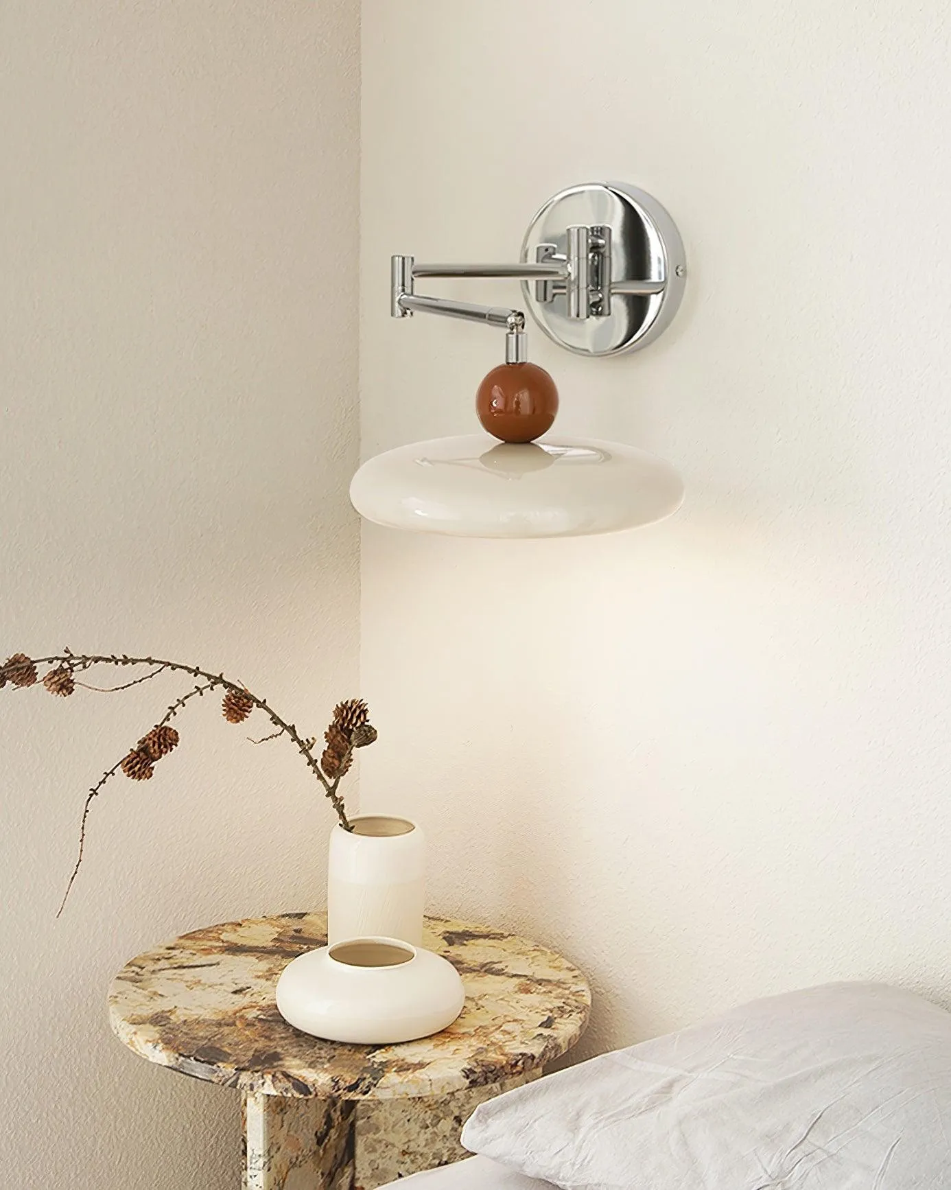 Swing Arm Bedside Plug In Wall Lamp KL457