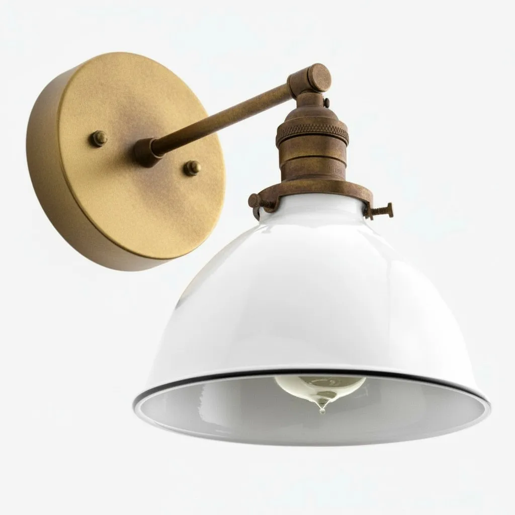 Conique Metal Wall Sconce - White Metal Shade - Industrial Modern Lighting KL1419