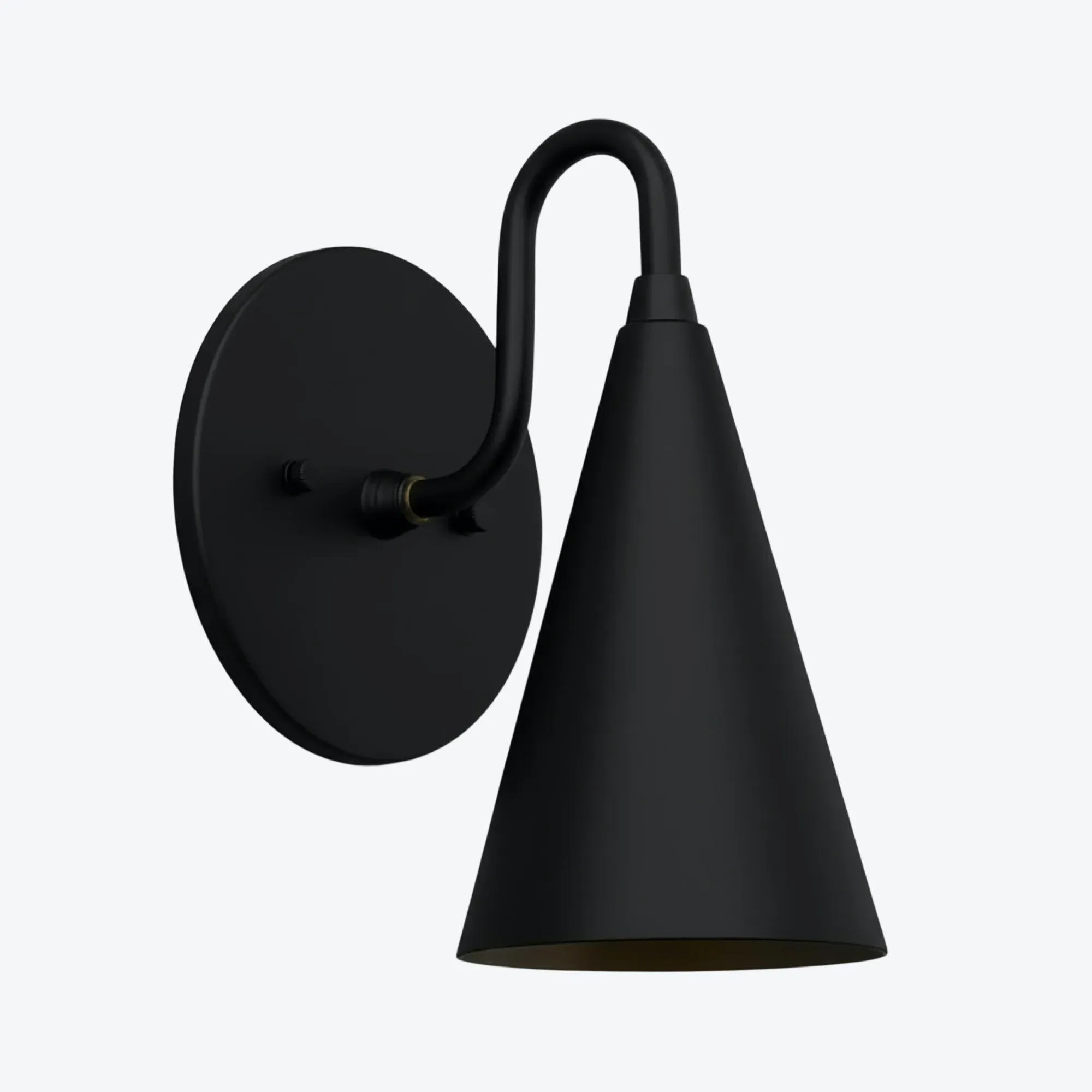 Curva Metal Cone Shade Sconce - Vintage Brass Wall Light for Entryway or Stairwell KL1720