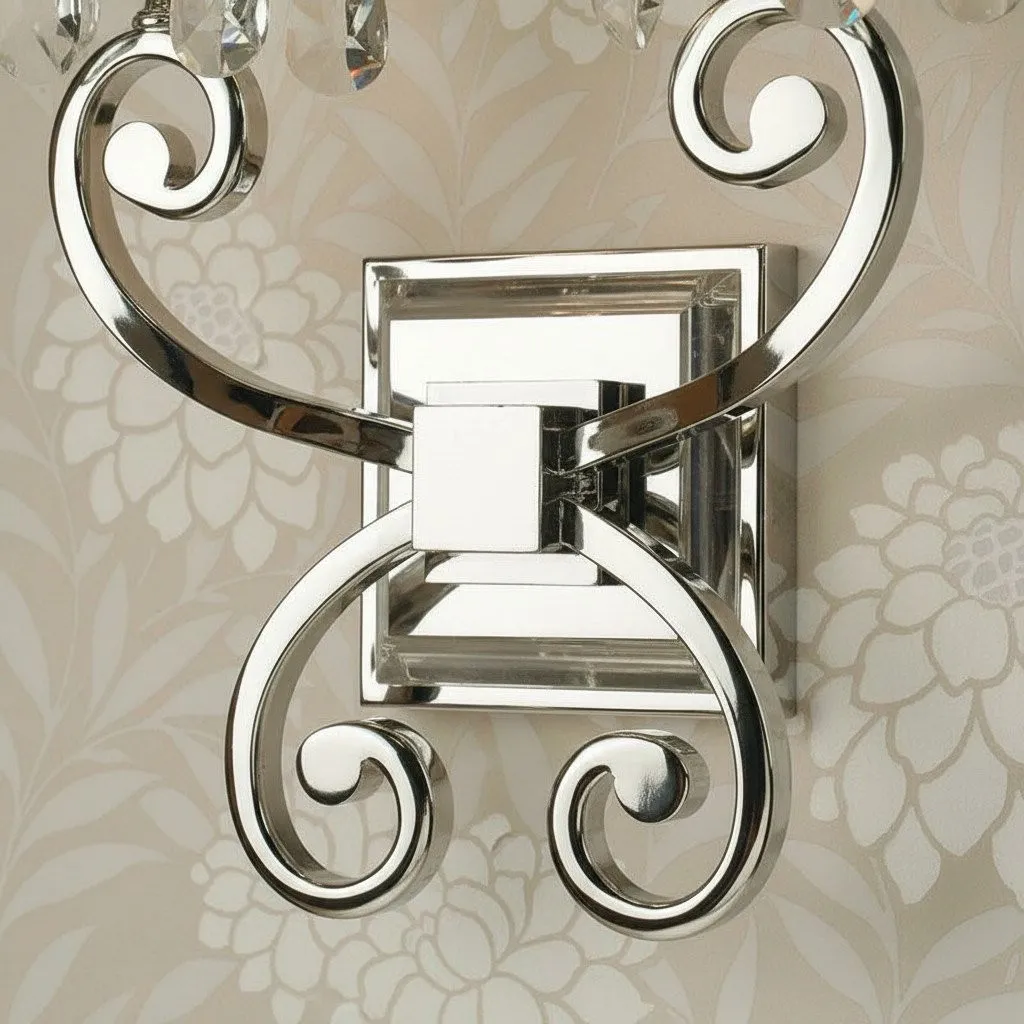 Talonis Luxury Crystal Wall Sconce - Chrome Finish Frame for Bedrooms and Home Décor KL1917