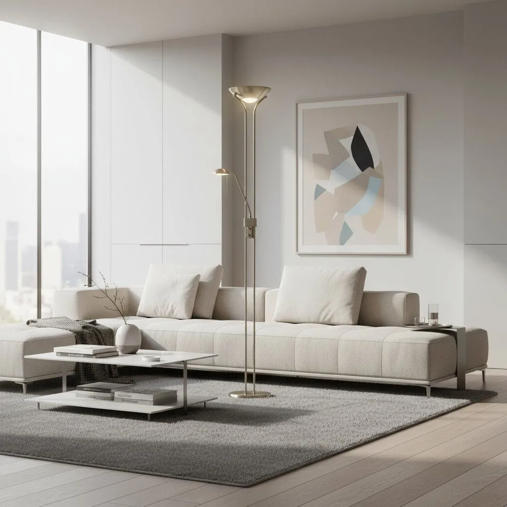 Linexis Art Deco Metal & Opal Glass Floor Lamp - Dual-Light Design for Modern Interiors KL1894