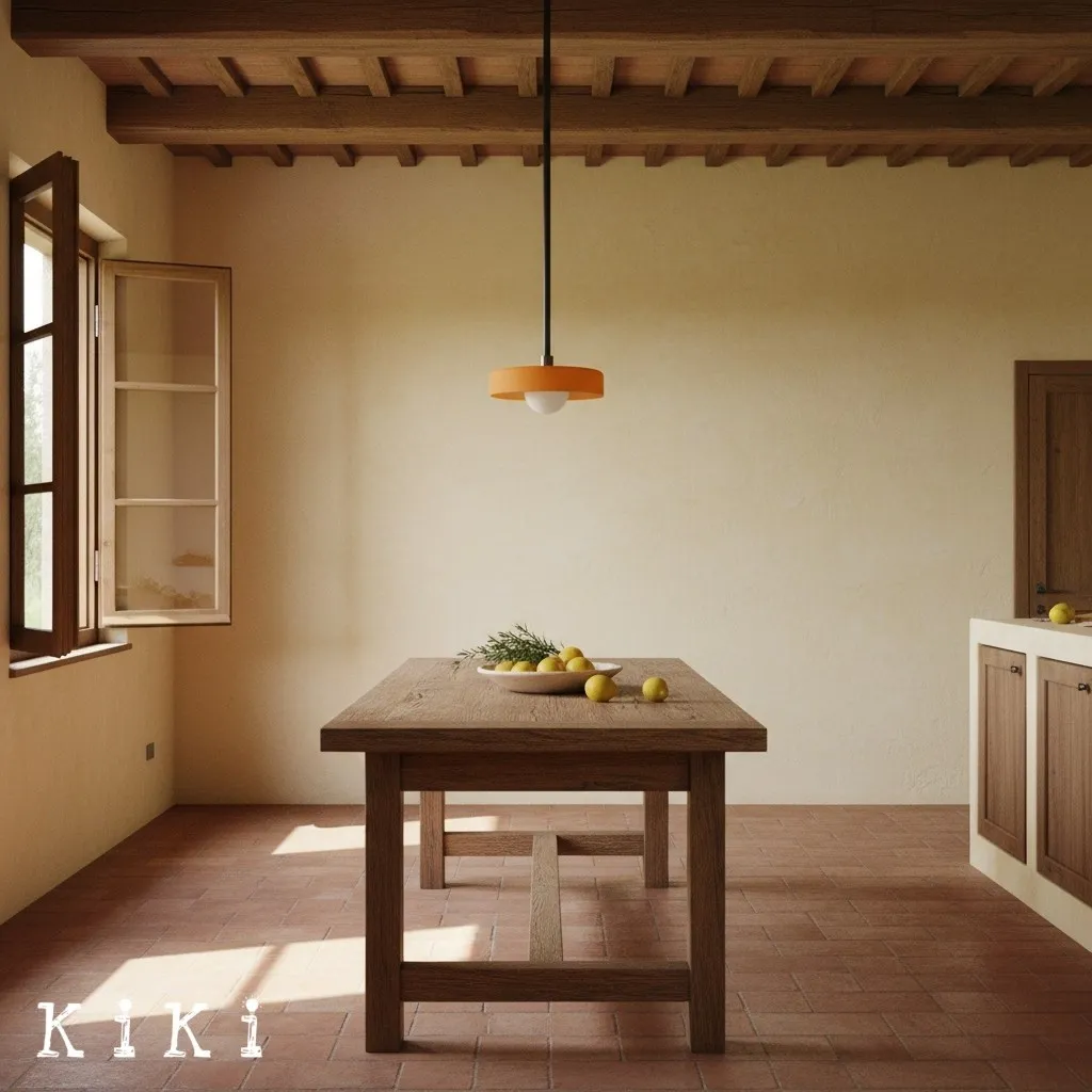 Metal Rod Glass Disc Orb Pendant Light KL923