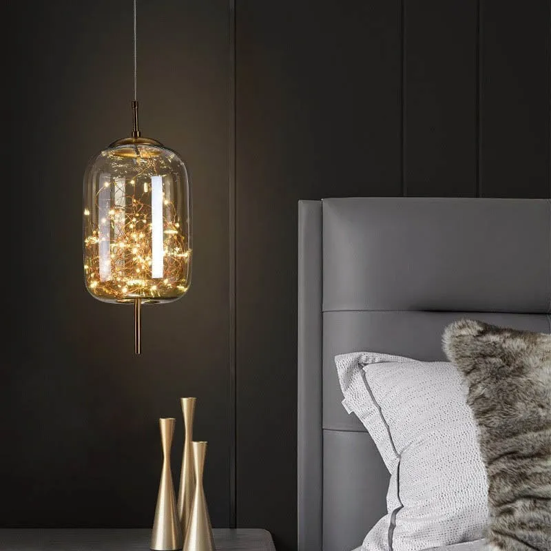 Scandinavian Cylinder Oval Glass Pendant Light KL320