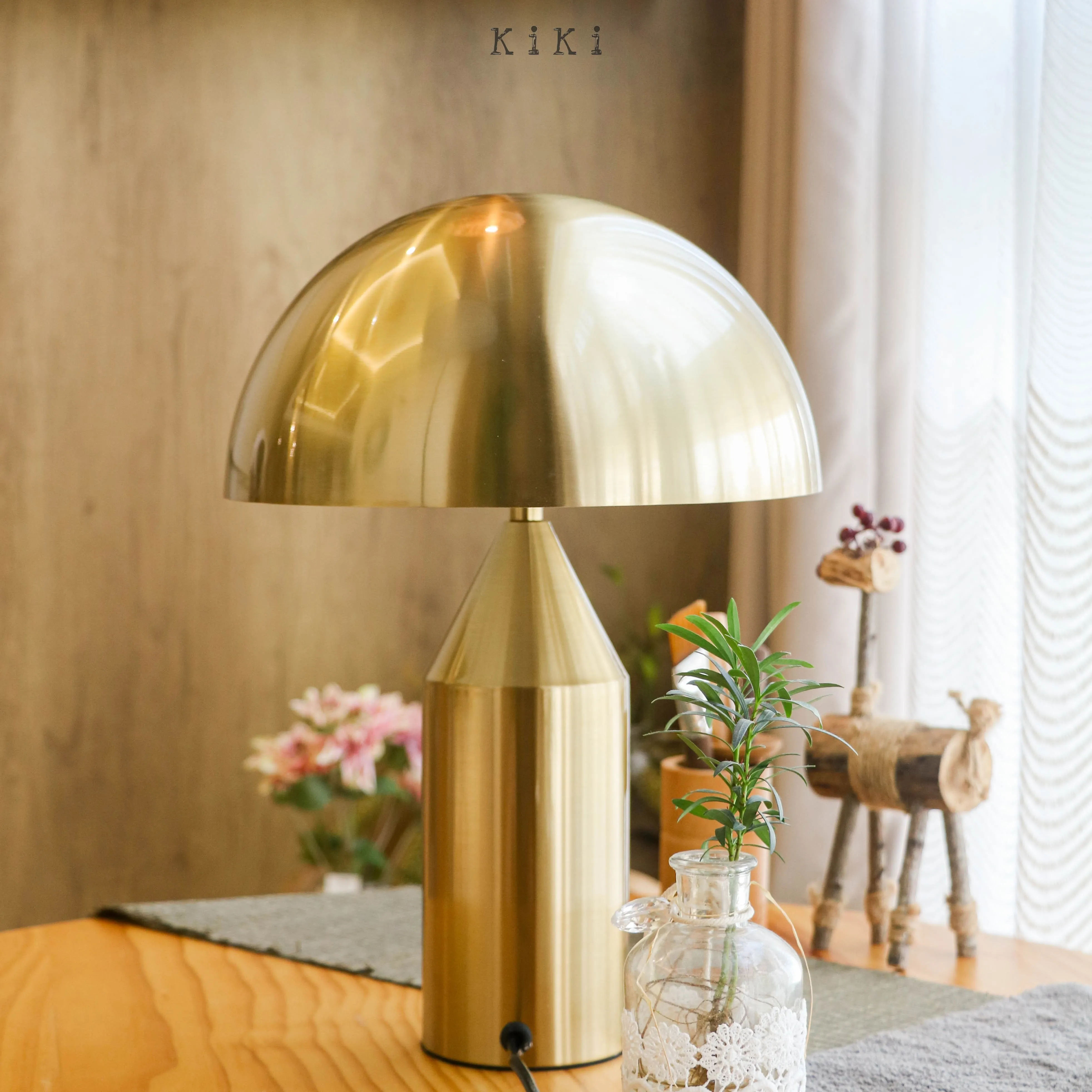 Atollo Metal Table Lamp - Decorative Dome Table Light for Office or Lounge